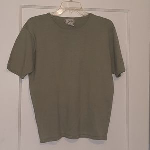 Casual Corner Sage Green Short Sleeve Sweater Small